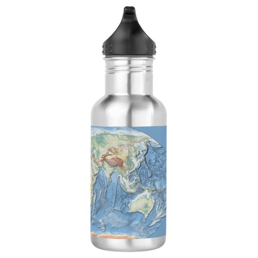 Pastel Relief World Map – Personalized Waterfles (Rechts)