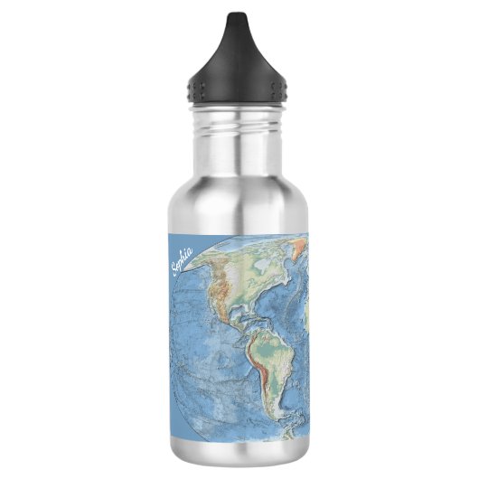 Pastel Relief World Map – Personalized Waterfles (Links)