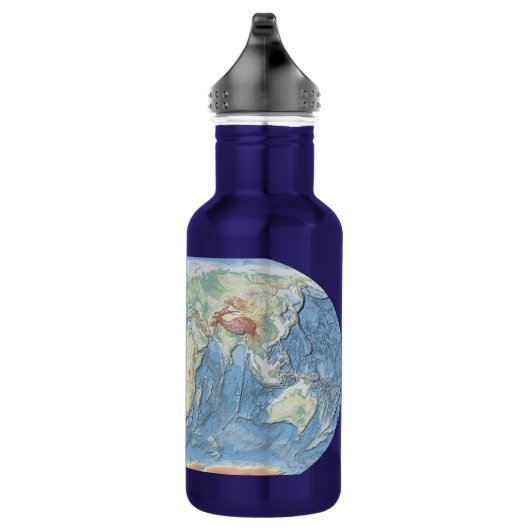 Pastel Relief World Map – Personalized Waterfles (Rechts)
