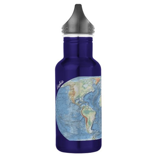 Pastel Relief World Map – Personalized Waterfles (Links)