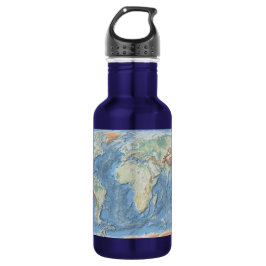 Pastel Relief World Map – Personalized Waterfles