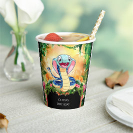 Pastel Reptielen Slang Verjaardag Papieren Bekers