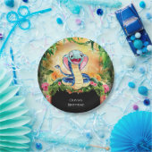 Pastel Reptielen Slang Verjaardag Papieren Bordje (Feest)