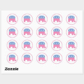 Pastel Republican Elephant Ronde Sticker (Vel)