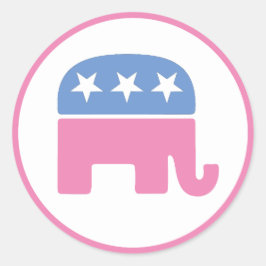 Pastel Republican Elephant Ronde Sticker