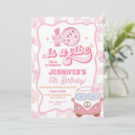 Pastel Retro 10e verjaardagsfeestje Kaart (Staand voorkant)