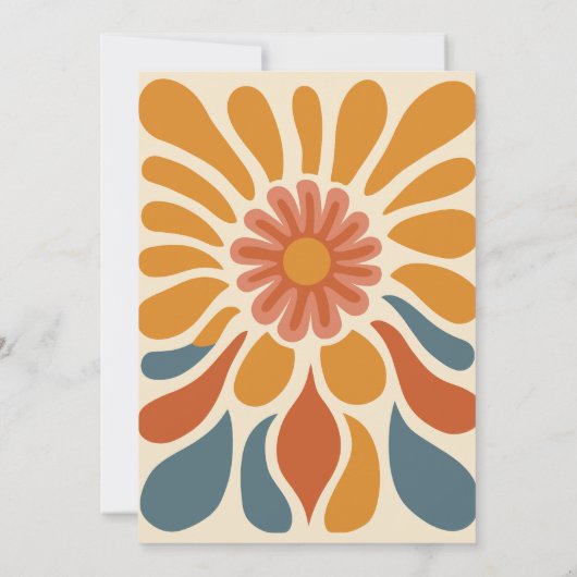 Pastel Retro 1970s bruiloft Kaart (Achterkant)