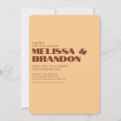 Pastel Retro 70s Groovy bruiloft uitnodiging (Voorkant)