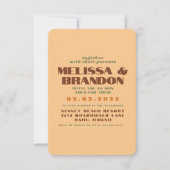 Pastel Retro 70s huwelijksuitnodiging Kaart (Voorkant)