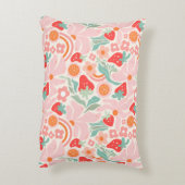 Pastel retro aardbei accent kussen (Achterkant (Verticaal))
