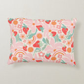 Pastel retro aardbei accent kussen (Achterkant)