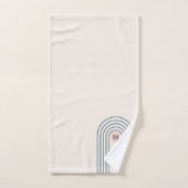 Pastel Retro Abstracte Geometrische Lijnen Boogjes Bad Handdoek (Handdoek)