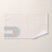 Pastel Retro Abstracte Geometrische Lijnen Boogjes Bad Handdoek (Handdoek)