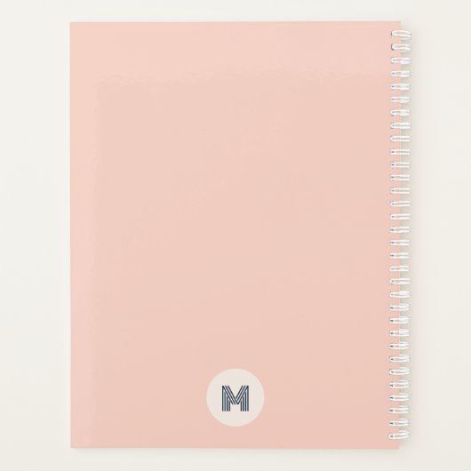 Pastel Retro Abstracte Geometrische Lijnen Boogjes Planner (Achterkant)