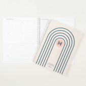 Pastel Retro Abstracte Geometrische Lijnen Boogjes Planner (Display)