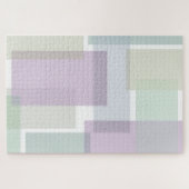 Pastel Retro Blocks Lavender Green Blue Abstract Legpuzzel (Horizontaal)