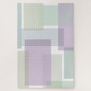 Pastel Retro Blocks Lavender Green Blue Abstract Legpuzzel