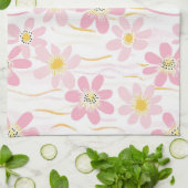 Pastel Retro Bloem (4) Theedoek (Gevouwen)