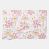 Pastel Retro Bloem (4) Theedoek (Horizontaal)