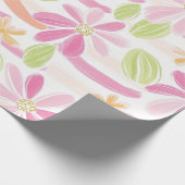 Pastel Retro Bloemen (2) Cadeaupapier (Hoek)