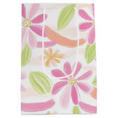 Pastel Retro Bloemen (2) Medium Cadeauzakje (Achterkant)
