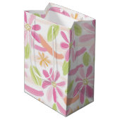 Pastel Retro Bloemen (2) Medium Cadeauzakje (Achterkant Gekanteld)
