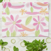 Pastel Retro Bloemen (2) Theedoek (Gevouwen)