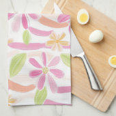 Pastel Retro Bloemen (2) Theedoek (Quarter Fold)