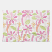 Pastel Retro Bloemen (2) Theedoek (Horizontaal)