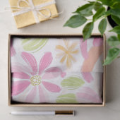 Pastel Retro Bloemen (2) Tissuepapier (Geschenk)