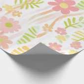 Pastel Retro Bloemen (3) Cadeaupapier (Hoek)