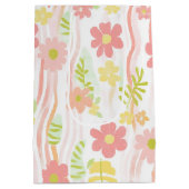 Pastel Retro Bloemen (3) Medium Cadeauzakje (Achterkant)