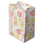 Pastel Retro Bloemen (3) Medium Cadeauzakje (Achterkant Gekanteld)