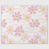 Pastel Retro Bloemen (4) Cadeaupapier (Vlak)