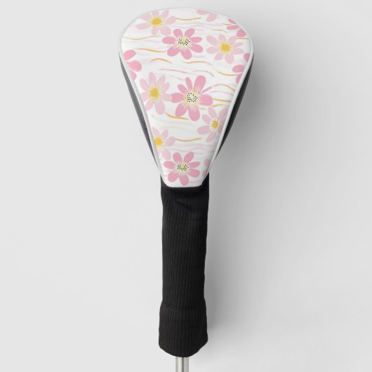 Pastel Retro Bloemen (4) Golfheadcover (Voorkant)