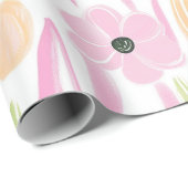 Pastel Retro Bloemen (5) Cadeaupapier (Rol Hoek)