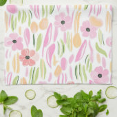 Pastel Retro Bloemen (5) Theedoek (Gevouwen)