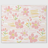 Pastel Retro Bloemen (6) Cadeaupapier (Vlak)