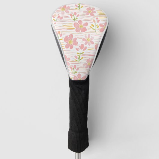 Pastel Retro Bloemen (6) Golfheadcover (Voorkant)