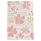 Pastel Retro Bloemen (6) Medium Cadeauzakje (Achterkant)