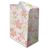 Pastel Retro Bloemen (6) Medium Cadeauzakje (Achterkant Gekanteld)