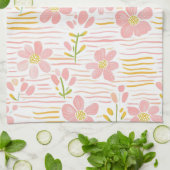 Pastel Retro Bloemen (6) Theedoek (Gevouwen)