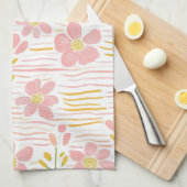 Pastel Retro Bloemen (6) Theedoek (Quarter Fold)