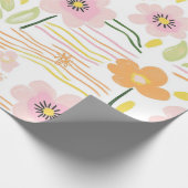Pastel Retro Bloemen (7) Cadeaupapier (Hoek)