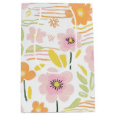 Pastel Retro Bloemen (7) Medium Cadeauzakje (Voorkant)