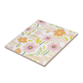 Pastel Retro Bloemen (7) Tegeltje (Zijkant)