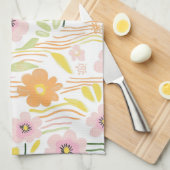 Pastel Retro Bloemen (7) Theedoek (Quarter Fold)