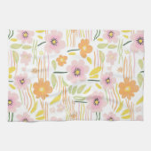 Pastel Retro Bloemen (7) Theedoek (Horizontaal)