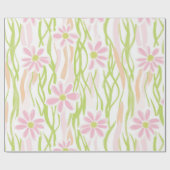 Pastel Retro Bloemen (8) Cadeaupapier (Vlak)