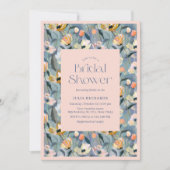 Pastel Retro Bloemen Vrijgezellenfeest Kaart (Voorkant)